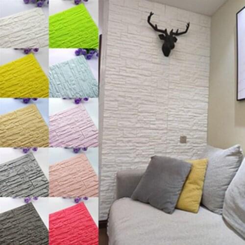 Vintage-Economic DIY Self Adhensive 3D Brick Wall Stickers Living Room Decor Foam Waterproof Covering Wallpaper