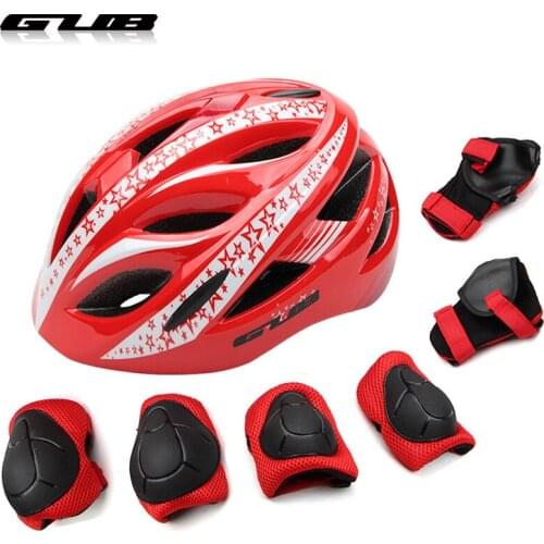 7PCS GUB Cycling Outdoor Skating Kids Helmets Ultralight Children Bicycle Safety Helmet with Protection gear Equipment 47-52cm