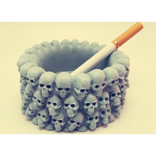 Halloween Skull Element Ashtray Silicone Mold for Handmade Desktop Decoration Gypsum Epoxy Resin Storage Box Silicone Mould