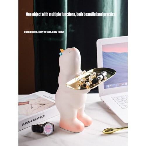 Home Furnishing Decoration Warm Bear Storage Tray Cartoon Lovely Living Room Storage Ornaments Desktop Gadget Storage Disk