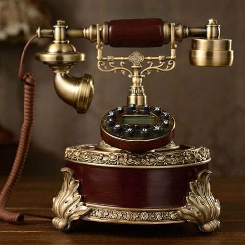 Retro Vintage Telephone - Button Dial Plate Antique Landline Phone - with LCD Display - Classic Decoration for Home Office