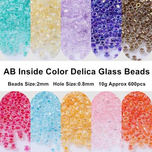 2mm Miyuki Delica Glass Japanes Beads AB Inside Seed Beads Charm For Jewelry Making Necklace Bracelet Diy Supplies Accessories