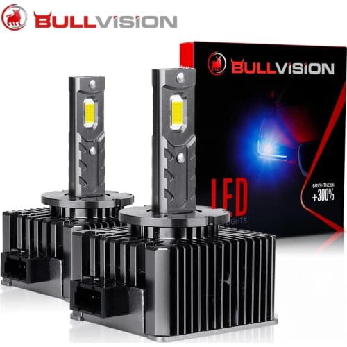 Bullvision D3S LED Headlights HID D1S D2S D4S D5S D8S D1R D2R D3R D4R Turbo 20000LM Two-sided CSP Chip 6500K White 90W Plug&Play