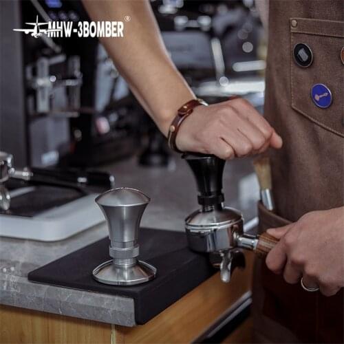 58.35mm Stainless Steel Adjustable Height Pressure Coffee Tamper Powder Hammer Espresso Tamper Flat Base Coffee Accessorie