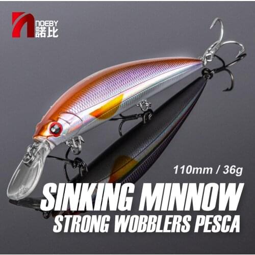 NOEBY Jerkbait Minnow Fishing Lures 110mm 36g Sinking Wobblers 3D Eyes Artificial Hard Baits for Sea Bass Pike Fishing Lure