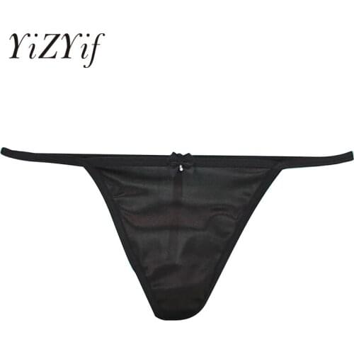 Women Smooth Silky Satin Panties Sexy G-string Underwear Low Rise Breathable Comfortable Underpants Ladies Thongs Underwear
