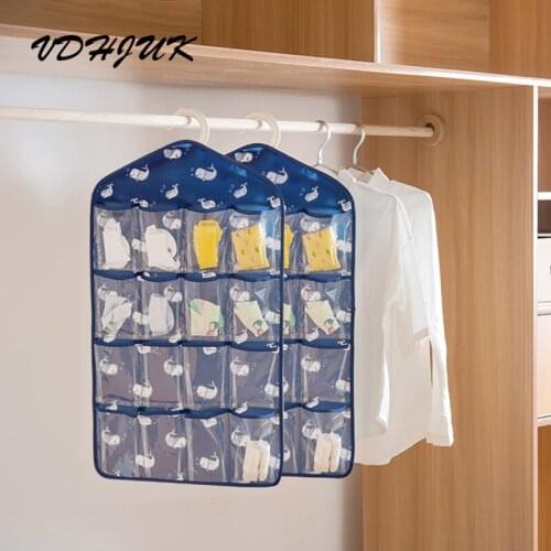 VDHJUK 2017 New Brand 16 Grid Clothing Socks Underwear Storage Container Walls Hang Bag Wardrobe Door Pocket Sorting Bags
