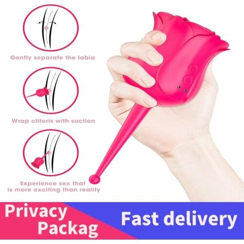 Rose Shape Vaginal Sucking Vibrators Erotic Nipple Sucker Oral Sucker Clitoris Stimulation Powerful Vibrators Sex Toys for Wom