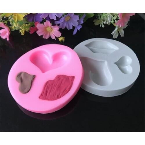 10 Pcs/set Lip Heart LOVE Shapes Silicone Mold Sugarcraft Cookie Cupcake Chocolate Baking Mold Fondant Cake