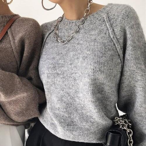 Sweater Women New 2021 Spring Winter Women Sweater Knitted Oversize Wild Fashionable Warm Vintage Femininas Pullovers Tops
