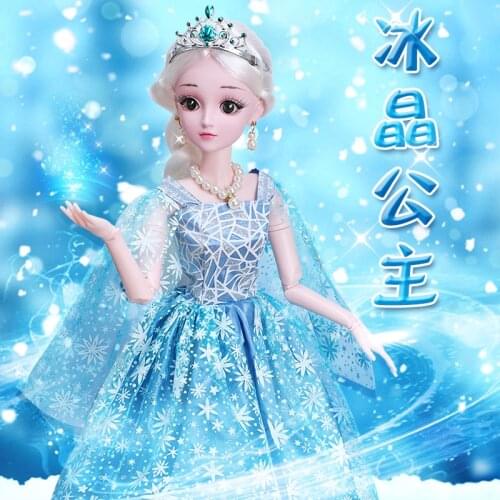 1/3 BJD doll mechanical joint Body With makeup,Including hair,clothes,accessories,60cm height girls toy gift, elsa doll