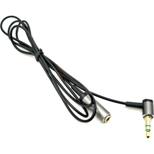 1Pcs 1M 3.5mm 3 Pole Stereo 90 Degree Right Angle Female to 3.5mm 3Pole Male Audio Plug L Shape Jack Adapter Connector