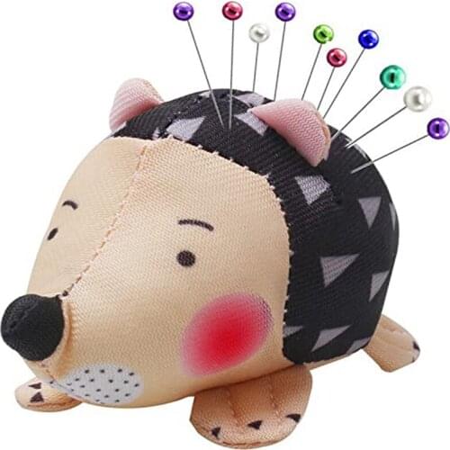1PCS Hedgehog Shape Pin Cushion Cute Needle Pincushion Soft Fabric Pin Cushion Round Pins Quilting Holder for DIY Sewing Craft