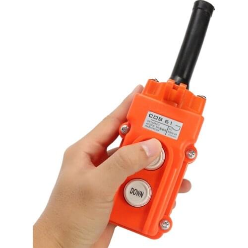 1)Rainproof For Truck Hoist Crane Pendant Control Station Push Button Switch UP-Down COB-61 AC250V 5A