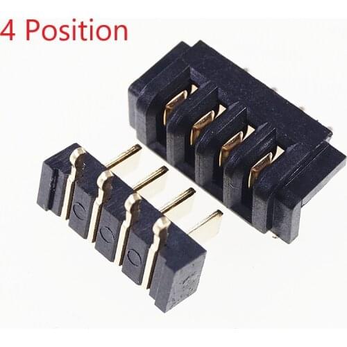 10 Pairs Notebook 2.5 mm 4 Positions Female Blade Socket Receptacle Male Header Battery Connector Right Angle Through Holes 7A