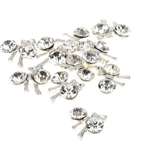 10Pcs Nail Art Glitter Alloy Rhinestones Peal Charms Sticker Slice Jewelry DIY