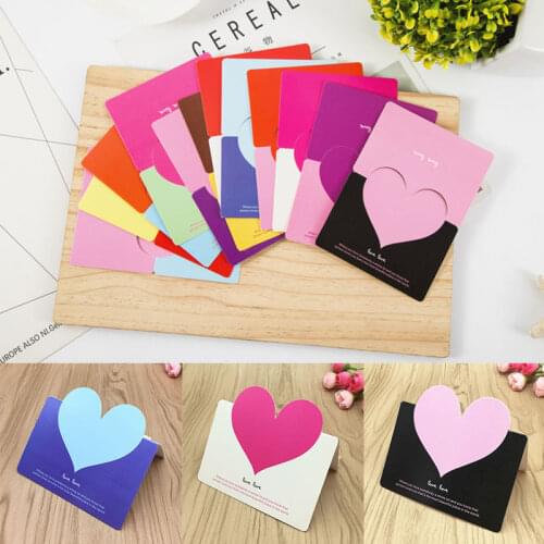 10PCS LOVE Heart Shape Greeting Card Valentines Day Gift Cards Invitation Romantic Thank You Cards