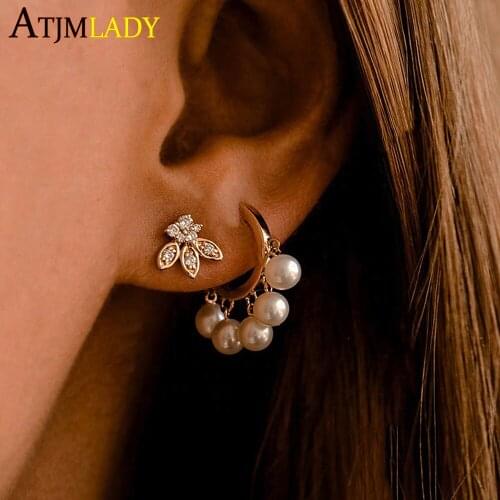 2019 summer beach pearl charm wedding brial gift jewelry gold silver color sea pearl classic women girl dainty gorgeous earring