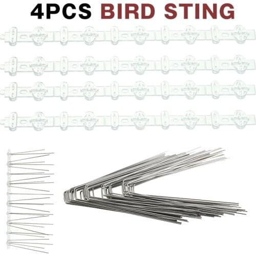4pcs 25cm Fence bird spikes Stainless Steel Bird Spikes Defender for Garden roof Wall Spike Barbed spine Anti-Birds Tool