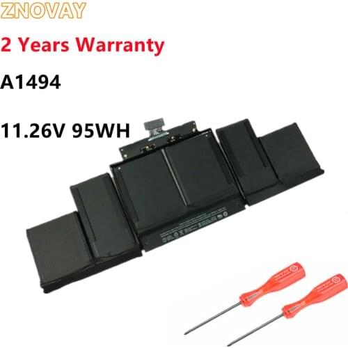 ZNOVAY A1494 Laptop Battery for Apple MacBook Pro 15" A1398 Retina (Late 2013 & Mid 2014) ME293 ME294 11.26V 95Wh/8440mAh
