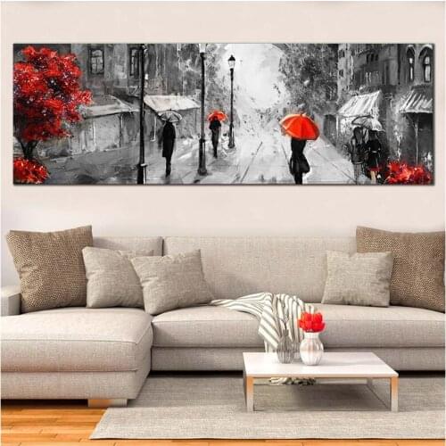 Black white paris red tree 5D Diy Diamond Painting cross stitch mosaic full square round diamond embroidery rhinestoneZP-3445
