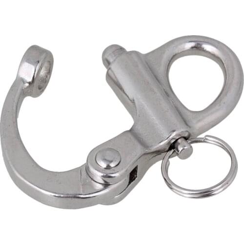 70mm 304 Stainless Steel Fixed Snap Anchor Shackle Rigging Silver Fixed Eye Bail with Eye Ring for Sailboat
