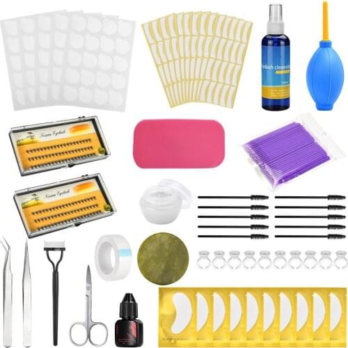 BellyLady New Hand False Eyelashes Extension Practice Exercise Kit 0.07 Eye Makeup Set false eyelashes Grafting Eyelash Tools