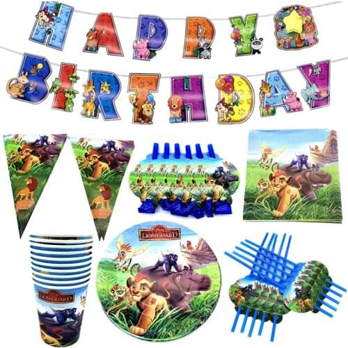The Lion King Simba Theme Party Supplies Paper Straw Plate Tablecloth Kids Favor Birthday Party Wedding Decorations Baby Shower