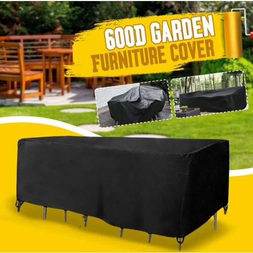 600D Oxford Waterproof Outdoor Garden Furniture Covers Dustproof for Cube Patio Table Outer Seats with Buckles 242x182x100cm