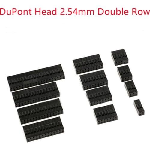 DuPont Head 2.54mm Connector Plug Double Row Plastic Shell Housing 2*2/3/4/5/6/7/8/9/10P