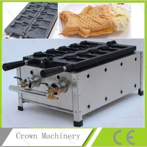 LPG Gas Japanese Fish Waffle Ice Cream Filling Taiyaki Maker Machine Baker Iron