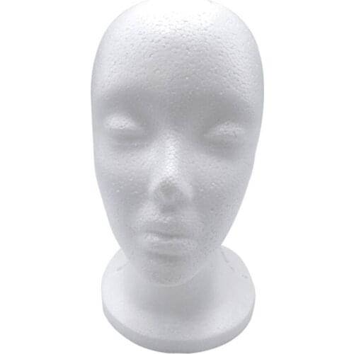 1Foam Head Practical Mannequin Head Dummy Head Female Head Model Hat Wig Glasses Convenient Prop Display Adult Mannequin