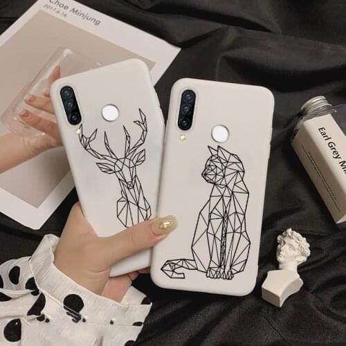 White Matte Capa For Xiaomi Mi Redmi Note 10 8 8T 7 5 6 9 K20 K30 Pro SE S2 A3 Lite CC9e CC9 Pocophone F1 TPU Animal Luxury Case