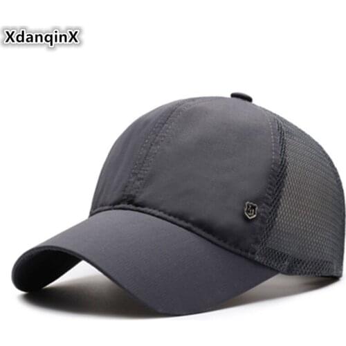 XdanqinX Snapback Cap Mens Breathable Mesh Cap Baseball Caps Summer Fashion Sports Hat Adjustable Size Ventilation Tongue Cap