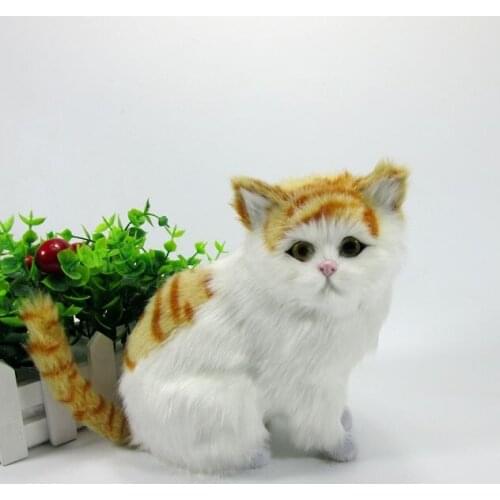 Creative simulation cat toy polyethylene & furs stripe&white cat doll gift about 18x13x11cm 2494