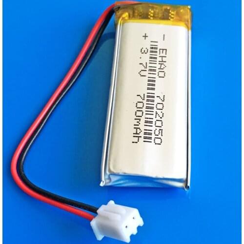 3.7V 700mAh lithium polymer lipo Rechargeable battery JST XH 2.54mm 2pin for MP3 GPS DVD bluetooth recorder e-book camera 702050