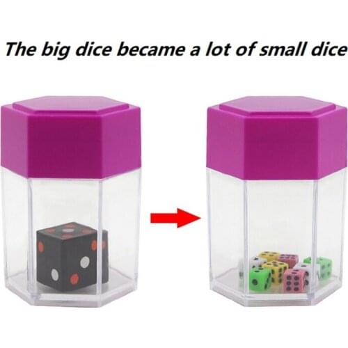 A set of dice crossing exploding dice two-in-one close-up magic props magic toys Novelty Funny Toys Close-Up Performance Joke Pr