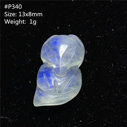 Genuine Natural Blue Light Moonstone Crystal Pendant For Women Man Fox Carved 13x8mm Beads Healing Luck Gift Stone Jewelry AAAAA