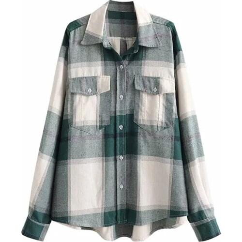 Xitimeao New Spring Autumn Loose Large Size Women Plaid Shirt Casual Overcoat Fashion Thin Coats