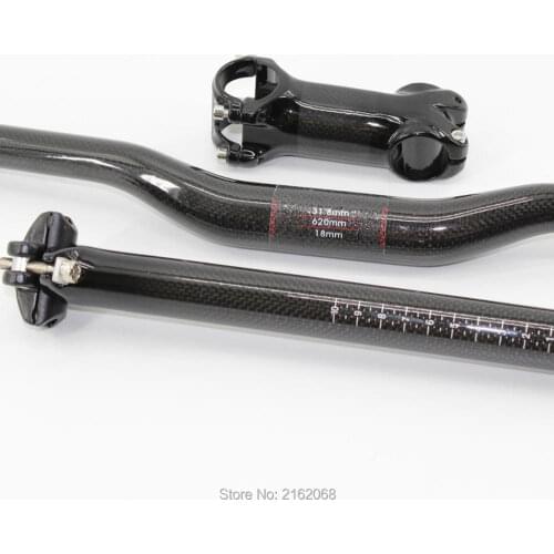 New Mountain bike 3K full carbon swallow shaped handlebar Road carbon seatposts Alloy bicycle stem MTB bike parts sets Free ship