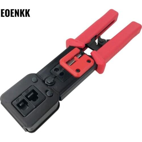 New Through Hole Modular Plug Wire Crimper EZ Network Cable Pliers Network Wire Stripper Cable Making Pliers