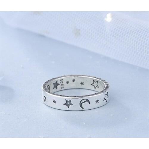 New Arrival Star Moon Alloy Ring For Women Gilrs Fashion Rings Jewelry With Friends' Lovers' Hand Accessories Size 6-11