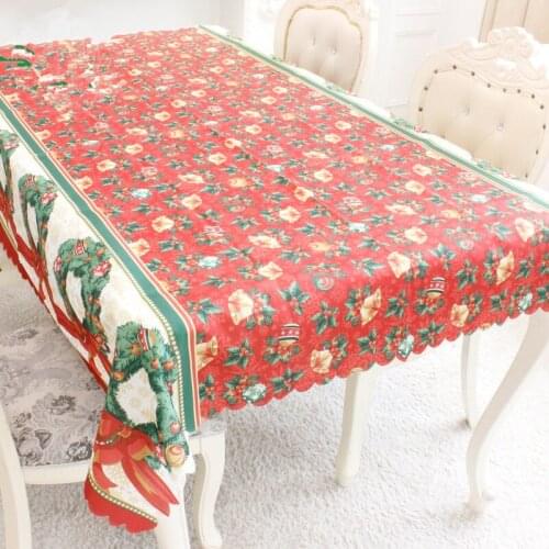 New Year Christmas Tablecloth Kitchen Dining Table Decoration Home Rectangular Party Table Covers Christmas Ornaments 150*180cm