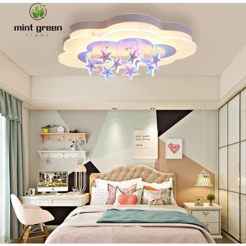 New Led Ceiling Light For Child Room Chanderlier Ceiling Lamp Fairy Tale Hanging Purple Stars hanging LED Lighting Fixture