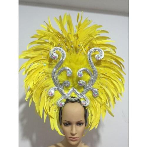 Feather clothing Stage performance catwalk carnival Headdress flower pubs party Mens wear womens clothing