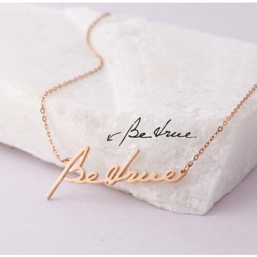 Actual Handwriting Name Necklace Custom Jewelry Stainless Steel Personalized Handmade Pendant Necklace Unique Gifts For You