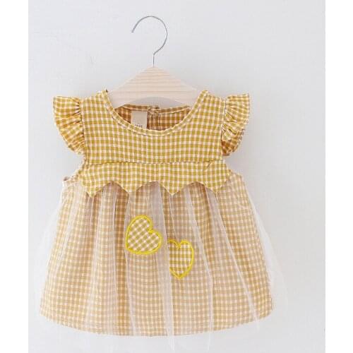 New 0-24M Casual Summer Baby Girl Dress Cotton Print Plaid Sleeveless Princess Bow Infant Girl Dresses Toddler Baby Girl Clothes