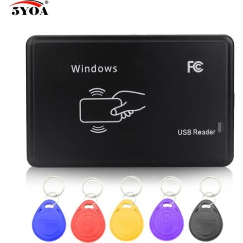 RFID Copier 125KHz EM4100 Cloner Writer Duplicator Programmer Reader + 5 Pcs EM4305 T5577 Rewritable ID Keyfobs Tags Card
