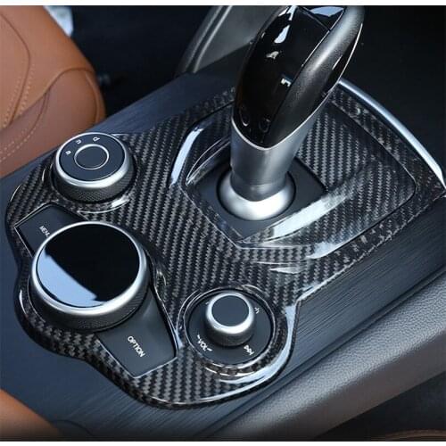 Real Carbon Fiber Car Interior Accessories Center Console Gear Shift Panel Cover Trim For Alfa Romeo Giulia 2017 2018 2019