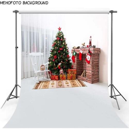 Christmas Background Backdrop Fireplace Tree Winter Snow Window Interior Baby Birthday Photography Background For Photo Studio
